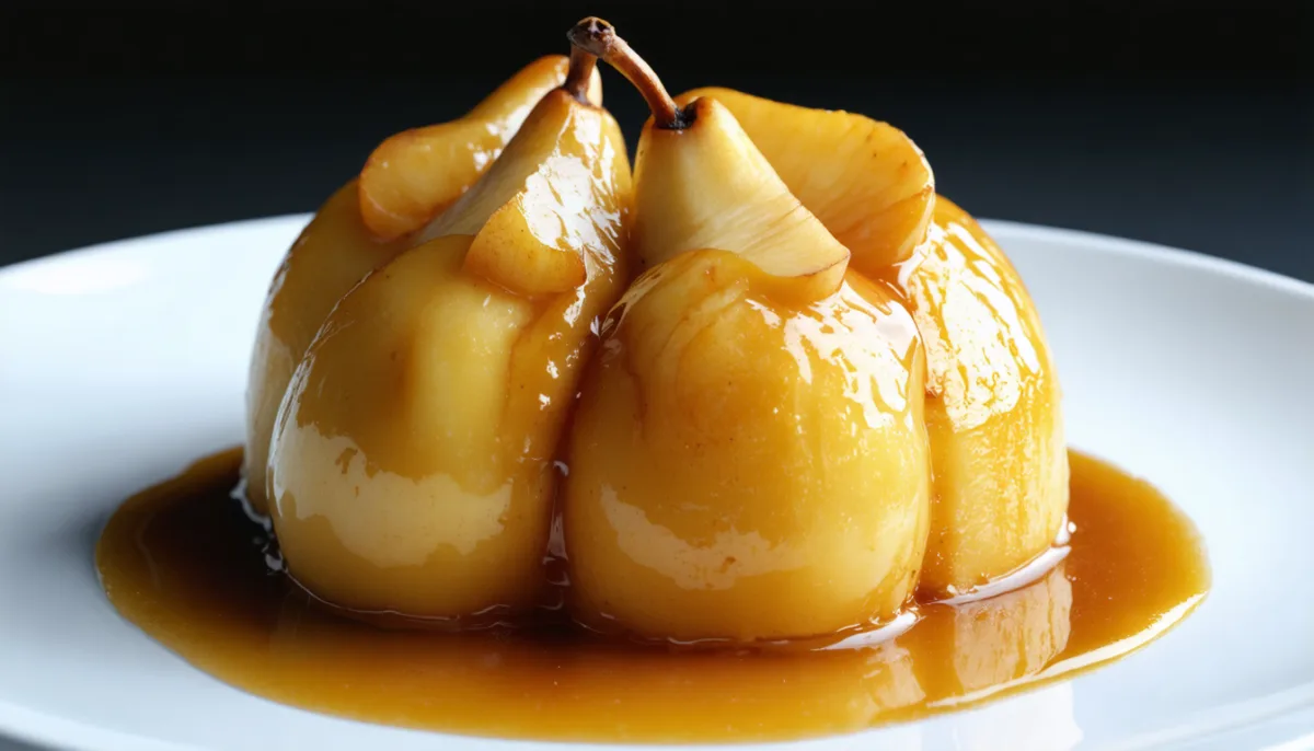 savourez un délicieux fondant aux poires avec un cœur fondant et une croûte dorée, parfait pour un dessert raffiné et délicat qui émerveillera vos papilles.