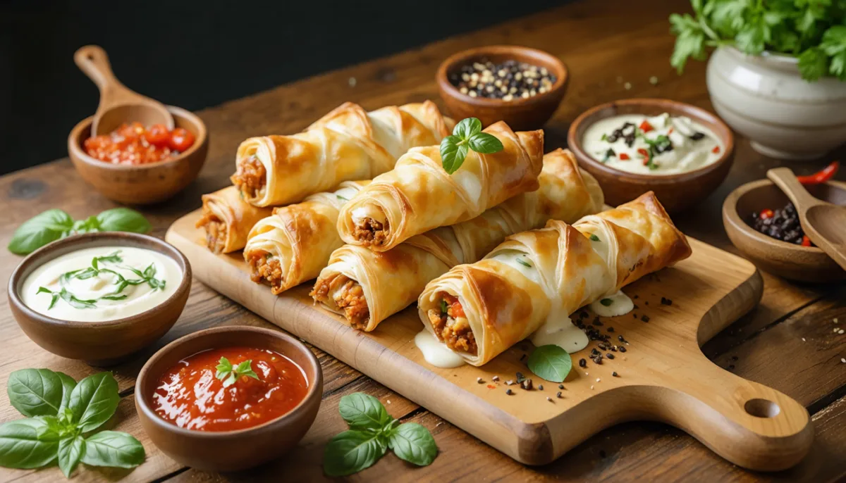 découvrez notre recette rapide et facile de roulés en pâte filo, parfaite pour un apéritif gourmand prêt en un clin d'œil. idéal pour régaler vos invités sans prise de tête !