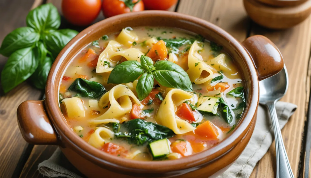 savourez une délicieuse soupe italienne réconfortante, alliant pâtes et légumes pour réchauffer vos repas d'hiver avec gourmandise.