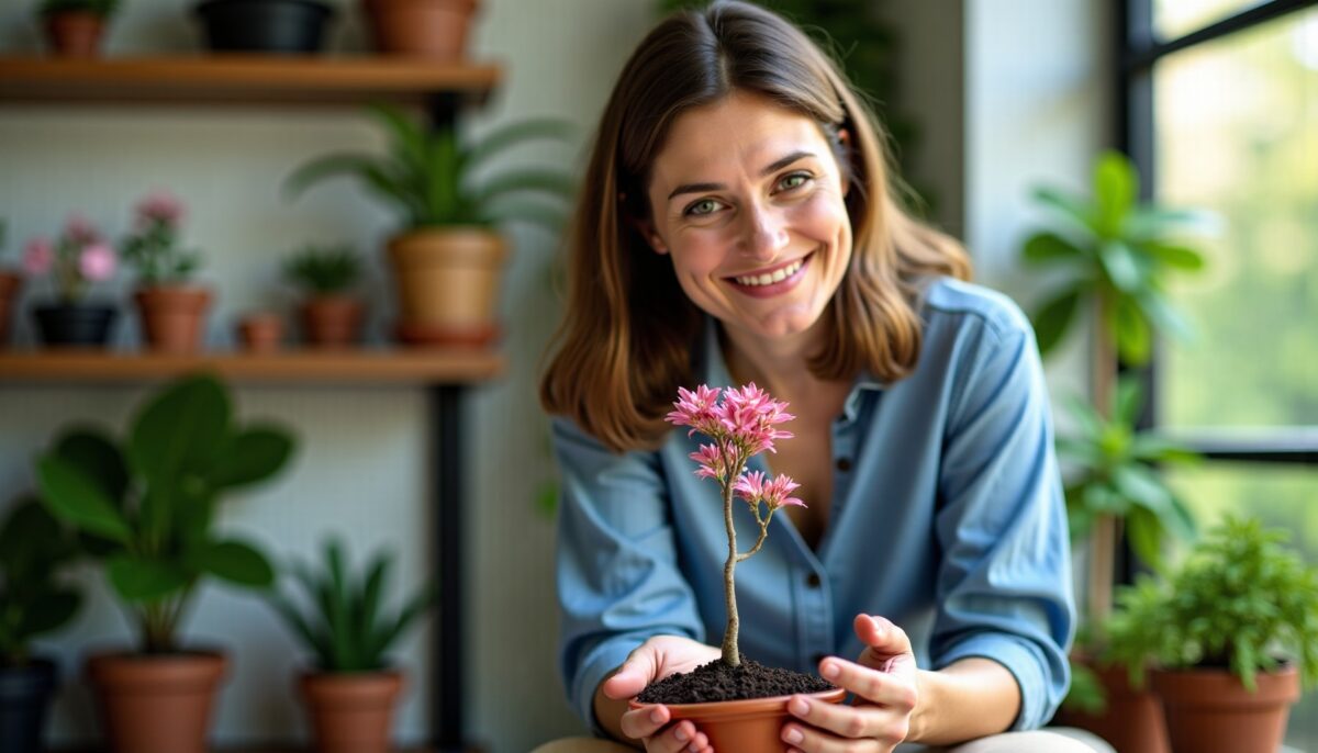 Transformez des noyaux de fruits en mini forêt rose : le secret pour réussir en 30 jours